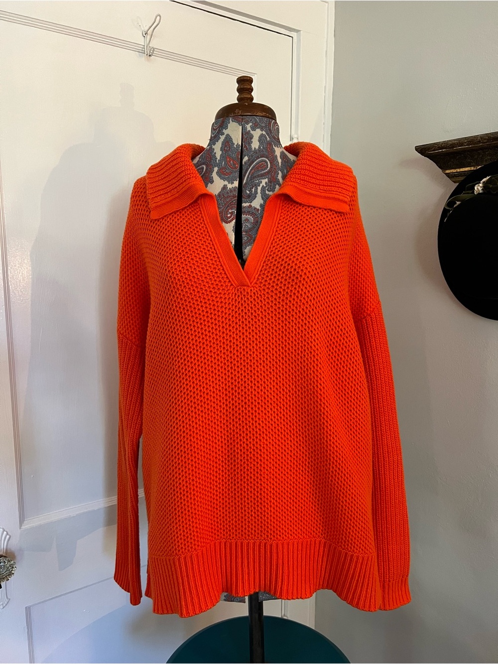 Women’s Ralph Lauren Relaxed Fit V-Neck Collared Sweater